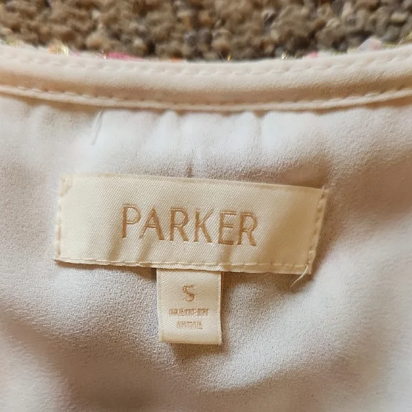 Parker Pink and Cream Floral Ruffle Blouse - Picture 2 of 7